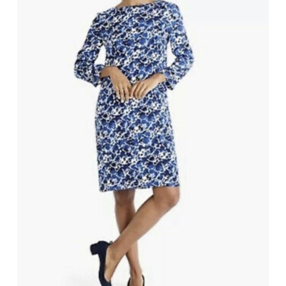 j crew blue floral shift dress xxs